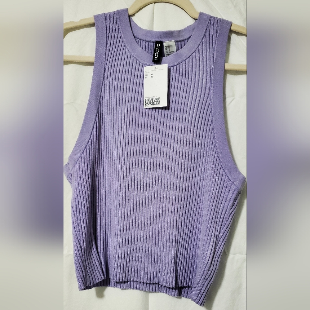 H&M Lavender Ribbed Tank Top